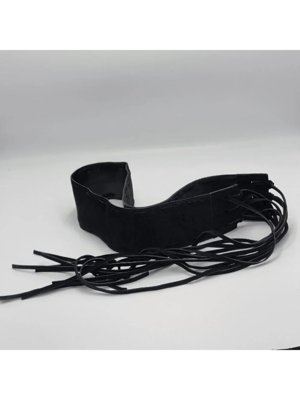 Ellen Tracy Black Suede Corset Waist Wrap Belt